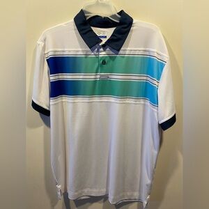 Callaway Men's Polo Shirt with Blue and Green Stripes